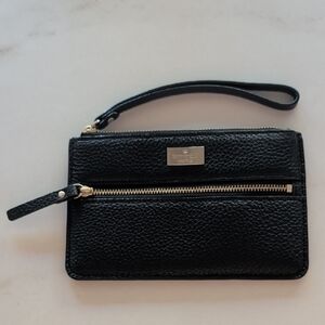 Kate Spade Black Leather Highland Park Bee Wristlet